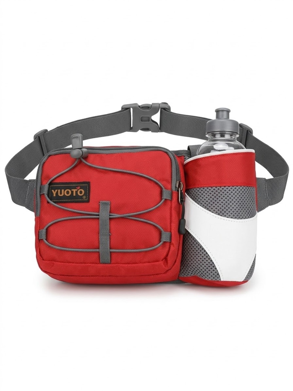 Yuoto Red Waist Belt Bag with Bottle Holder
